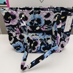 Vera Bradley Small Vera Tote Plum Pansies NWT